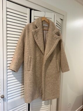 The Cashmere Project Beige Teddy Coat